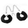 Lovetoy FLUFFY LEG CUFFS black plush leg cuffs - Image 2