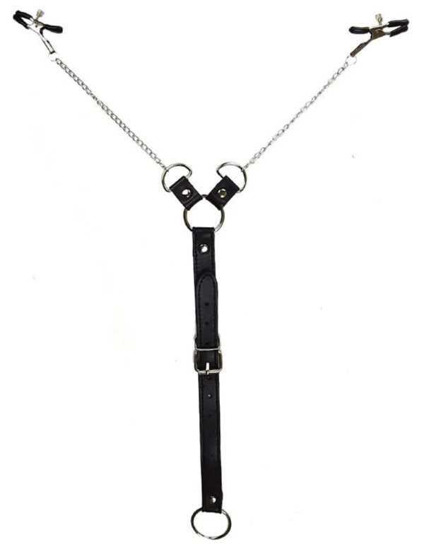 Mokko Toys Nipple clamps with penis ring
